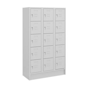 Schlie�fachschrank, 3 Abteile, 15 F�cher, Abteilbreite 350 mm