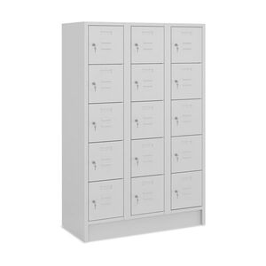 Schlie�fachschrank, 3 Abteile, 15 F�cher, Abteilbreite 400 mm