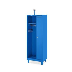 Feuerwehrschrank, SW-Trennung, 2 Abteile, BTH 700x500x1920 mm, Enzianblau