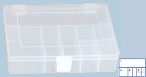 Sortimentskasten PP-Compact, 8 Fcher, transparent, 1 Stk.
