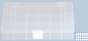 Sortimentskasten PP-Compact, 18 Fcher, transparent, 1 Stk.