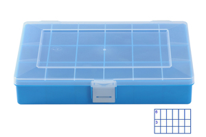 Sortimentskasten PP-Compact, 18 Fcher, blau, 1 Stk.