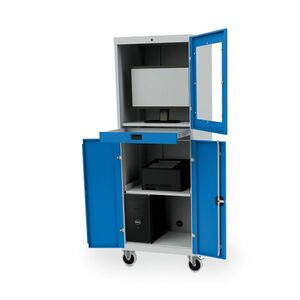 Computerschrank Tower II mit Rollen B/T/H 680x736x1838 mm