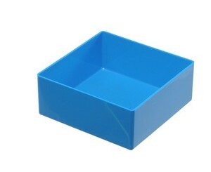 Einsatzbox aus PS, T/B/H 108x108x45 mm, blau (2 Stk.)