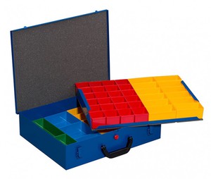 Kleinteilekoffer EuroPlus Pro >M< 44/2L-59, blau, 59 Einsatzboxen