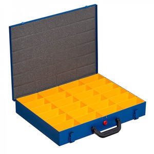 Kleinteilekoffer EuroPlus Pro >M< 44H-24, blau, 24 Einsatzboxen