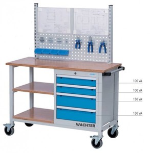 Mobile Werkbank mit Multiwand B/T/H 1200/540/880 mm