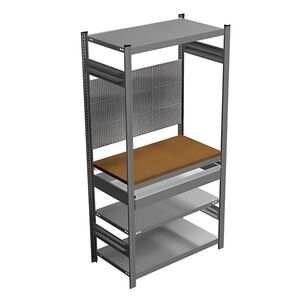 Werkstattregal mit Arbeitsplatte, Schublade, Lochwand H/B/T 2000x1060x635 mm