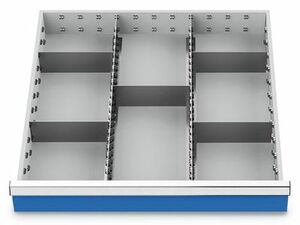 Schubladeneinsatz Metalleinteilung 600x600 mm BLH 200 mm