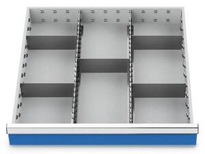 Schubladeneinsatz Metalleinteilung 600x600 mm BLH 50 mm