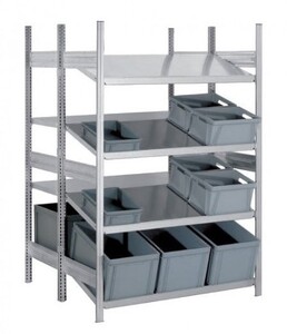 Bereitstellregal Tiefe 2x400 mm 4 Ebenen