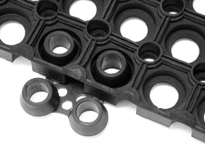 10 Verbindungselemente für Ringgummimatte, 6,5x6,5 cm, schwarz