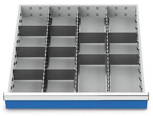 Schubladeneinsatz Metalleinteilung 600x600 mm BLH 100 mm