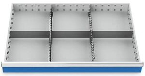 Schubladeneinsatz Metalleinteilung 900x600 mm BLH 75 mm