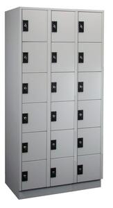 Schlie�fachschrank, 3 Abteile, 18 F�cher, Abteilbreite 300 mm