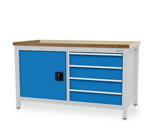 Werkbank | Kastenwerkbank 4 x Schublade 1 x Fl�gelt�r B/T/H 1500x750x859 mm
