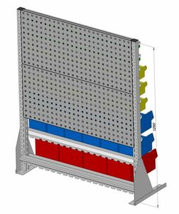 Tisch-Standregal inkl. 61 Sichtboxen 1030x1250 mm
