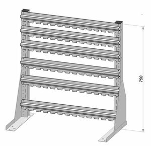 Standregal einseitig unbest�ckt 720x750 mm