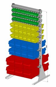 Standregal zweiseitig inkl. 100 Sichtboxen 720x1585 mm