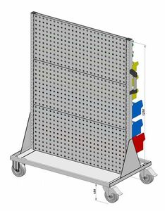 Fahrregal beidseitig inkl. 61 Sichtboxen 1030x1405 mm
