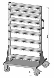 Fahrregal beidseitig unbest�ckt 720x1405 mm