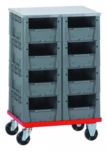 Schwerlast-Transport-Stapelkasten-Regal VTR 8/R 400, grau