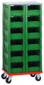 Schwerlast-Transport-Stapelkasten-Regal VTR 12/R 400, gr�n