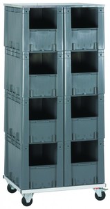 Schwerlast-Transport-Stapelkasten-Regal VTR 8/R 600, grau