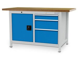 Werkbank | Kastenwerkbank 3 x Schublade 1 x Fl�gelt�r B/T/H 1500x750x859 mm