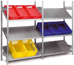 Schr�gbodenregal Breite 1000 mm 3 Ebenen