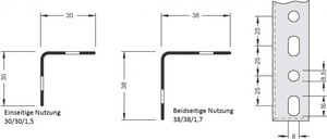 Winkelpfosten f�r Aktenregal, H 1150 mm