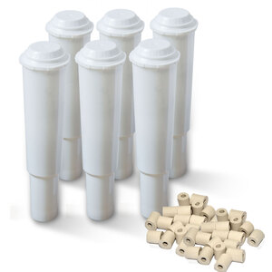 6x AF02 DelfinFilter f�r Jura-Kaffeemaschine mit wei�em Filter 60209 Plus White gratis EM-Pipes