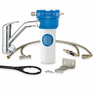 Alvito Einbau-Filtersystem Untertisch mit 3 Wege Wasserhahn Chrom Premium H�he 18 cm