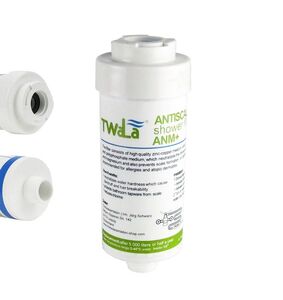 TwaLa Duschfilter Weiss Wasserfilter gegen Kalk/Chlor Shower filter AWF-SWR-P