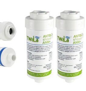 2x TWaLa Duschfilter Weiss Wasserfilter gegen Kalk/Chlor Shower filter AWF-SWR-P 