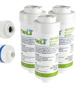 3x TWaLa Duschfilter Weiss Wasserfilter gegen Kalk/Chlor Shower filter AWF-SWR-P 