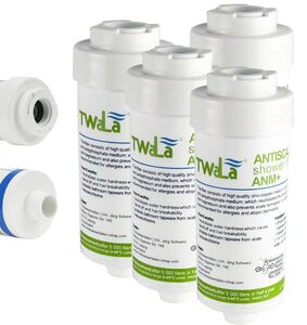 4x TWaLa Duschfilter Weiss Wasserfilter gegen Kalk/Chlor Shower filter AWF-SWR-P 