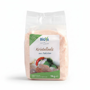 Biova Punjab Kristallsalz - Fein - 1 KG (0,3 - 0,5 mm) Naturbelassen Feinstreu