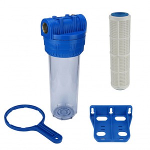 Wasser Filtergeh�use 10 3-teilig 3/4 IG Messing Vorfilter Pool + Mehrwegfilter