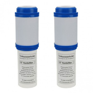2 x Kombifilter Wasserfilter Sediment / Aktivkohle 10 zur Wasserfilterung Vorfilter