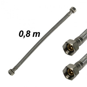 Panzerschlauch Flexschlauch Edelstahl 0,8 M 3/8 IG Lebensmittelecht DVGW zertifiziert