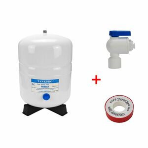 Wassertank Osmose aus Stahl 2,2 Gallonen ca. 8 Ltr. brutto - Vorratsbeh�lter + Tankhahn + Teflonband
