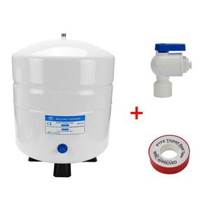 Wassertank Osmosetank aus Stahl 3,2 Gallonen ca. 12 Ltr. brutto - Vorratsbehlter + Tankhahn + Teflonband