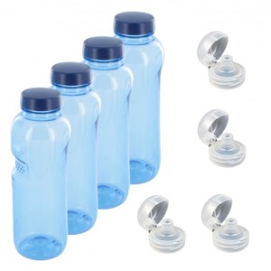 4x Original Kavodrink Tritan 1,0 L Trinkflasche mit Trinkdeckel Flip Top Wasserflasche Flasche Sport Fahrrad BPA - frei