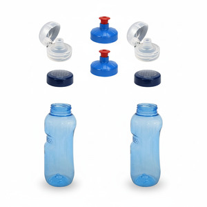 2x 0,5L Kavodrink Wasserflasche mit Lebensblume-Deckel + 2x FlipTop + 2x Push-Pull
