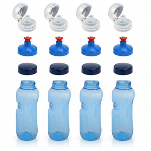 4x 0,5L Kavodrink Wasserflasche Trinkflasche + 4x FlipTop + 4x Push-Pull