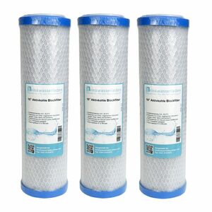 3x Aktivkohleblock 10 Ersatzfilter Trinkwasserfilter Umkehrosmose