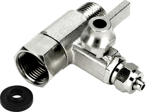 TWaLa Eckventil T-Verteiler aus Edelstahl 3/8 AG x 3/8IG x 1/4 Schlauch
