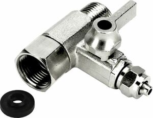 TWaLa Eckventil T-Verteiler aus Edelstahl 3/8 AG x 3/8IG x 1/4 Schlauch