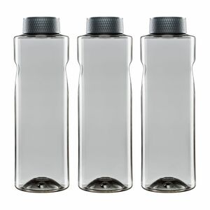 3x Kavodrink Premium Trinkflasche Wasserflasche Schwarz 0,8 L
